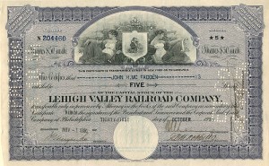 Lehigh Valley Railroad Co. - Stock Certificate